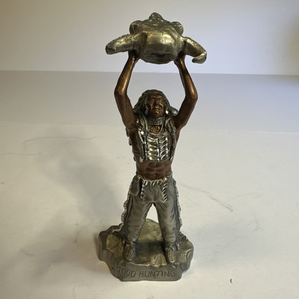 Peter C. Sedlow Indian Chief Fine Pewter Figurine "Good Hunting" 5.5" Tall